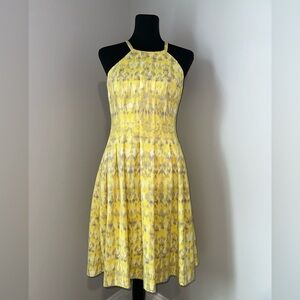 Calvin Klein Yellow and Gray Sleeveless Dress